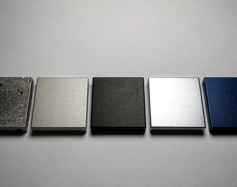Aluminium samples with four different surface finishes
